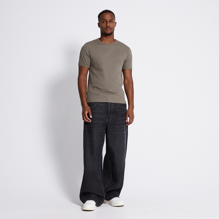 Rib knit tee "Vincent" Green